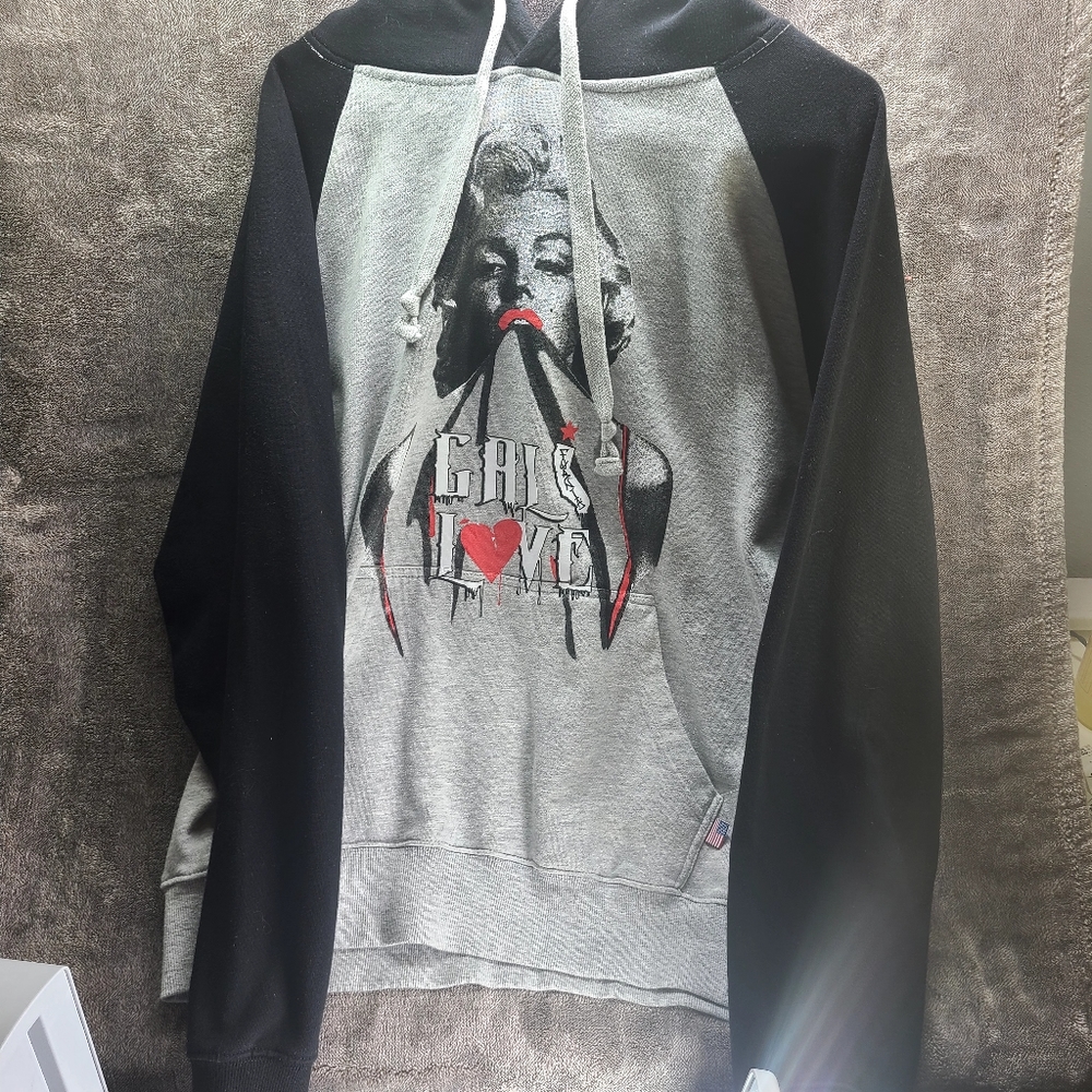Mens Size XL Graphic Hoodie Cali Love Marylin Monroe Pro Cube